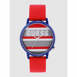 GUESS Unisex Grey & Red Analogue Watch V1028M4