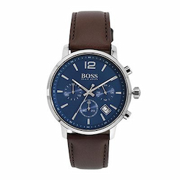 Hugo Boss Men Blue Leather Analogue Watch