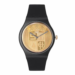 Swatch Unisex Gold-Toned Swiss Made Analogue Watch SUOB170