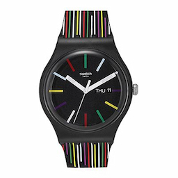 Swatch Unisex Black Swiss Made Analogue Watch SUOB729