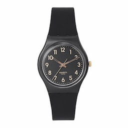 Swatch Unisex Black Swiss Made Analogue Watch GB274