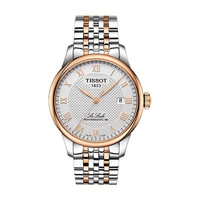 Tissot Men Silver-Toned Le Locle Powermatic 80 Swiss Automatic Analogue Watch T0064072203300