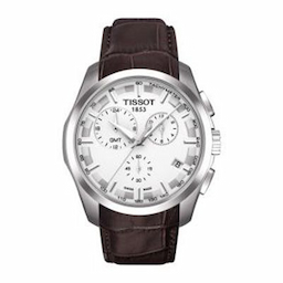 Tissot Men Silver-Toned Couturier GMT Swiss Chronograph Tachymeter Watch T0354391603100