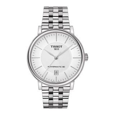 Tissot Men Silver-Toned Carson Premium Powermatic 80 Swiss Automatic Analogue Watch T1224071103100