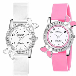 Spinoza glory pink white peacock beautiful watches for girls pack of 2 watch Watch - For Women