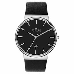 Skagen Men Black Genuine Leather Analogue Watch SKW6104_FSS