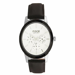 Foce Men White Leather Analogue Watch FMW722GSL