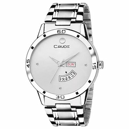 Crude Silver Stainless Steel Analog Watch