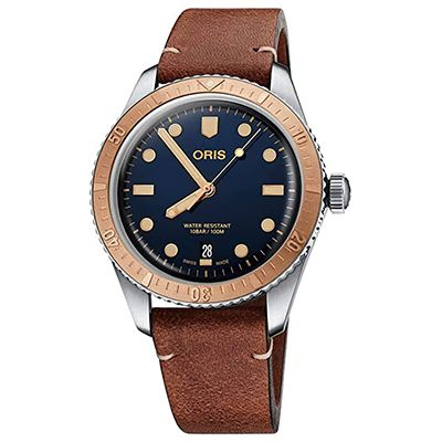 Men Blue Analogue Leather Watch 01 733 7707 4355