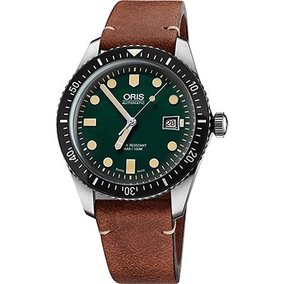 Men Green Analogue Leather Watch 01 733 7720 4057