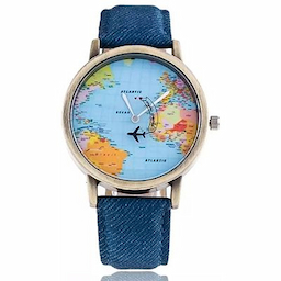 Declasse WORLD MAP black direction with mini world Watch - For Men