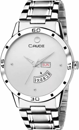 Crude Silver Stainless Steel Analog Watch