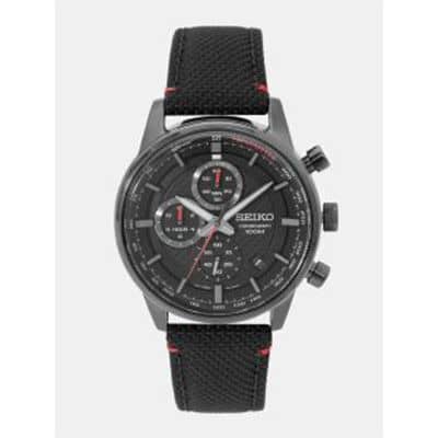 Seiko Men Black Chronograph Watch SSB315P1