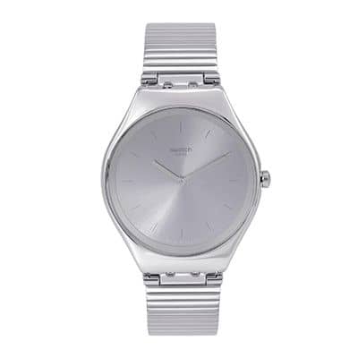 Swatch Unisex Silver-Toned Swiss Made Analogue Watch SYXS103GG