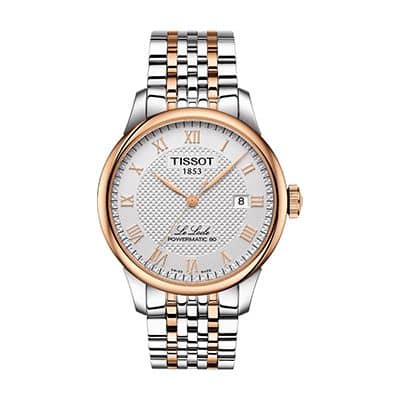 Tissot Men Silver-Toned Le Locle Powermatic 80 Swiss Automatic Analogue Watch T0064072203300