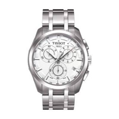 Tissot Men Silver-Toned Couturier Chronograph Analogue Watch T0356171103100