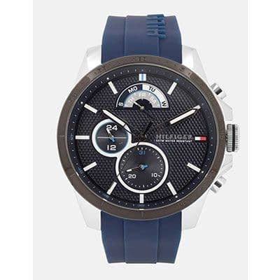 Men Blue Textured Analogue Watch TH1791350W