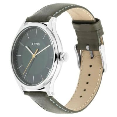 NP1802SL04 Men's Urban Edge Lustrous Green Dial Leather Watch