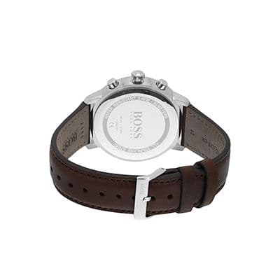 Men Blue Leather Analogue Watch