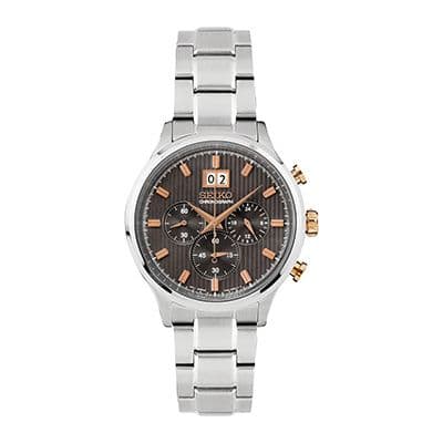 Men Charcoal Grey Chronograph Dial Watch SPC151P1