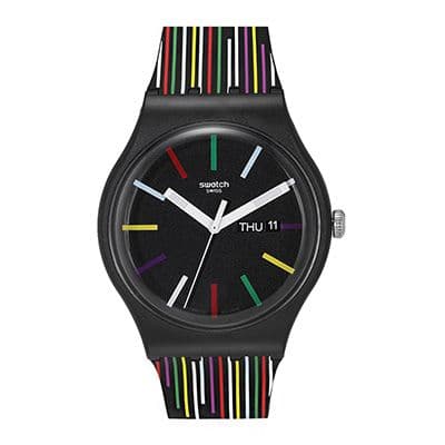 Unisex Black Swiss Made Analogue Watch SUOB729