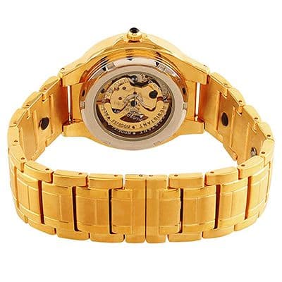 Men White & Gold-Toned Analogue Watch AUTOMATIC