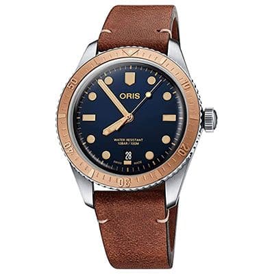 Men Blue Analogue Leather Watch 01 733 7707 4355