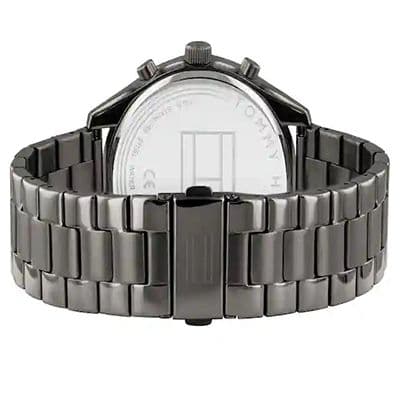 Black Dial Grey Stainless Steel Strap Watch