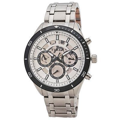 Men White Skeleton Chronograph Watch TWEG15215