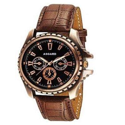 104Round Dial CPR-98 Brown Leather Strap Quartz Watch For Men