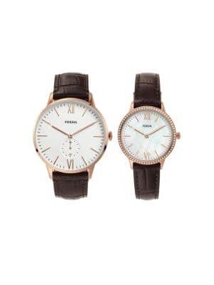 The Andy And Addison His & Her White Analogue Watch FS5564SET