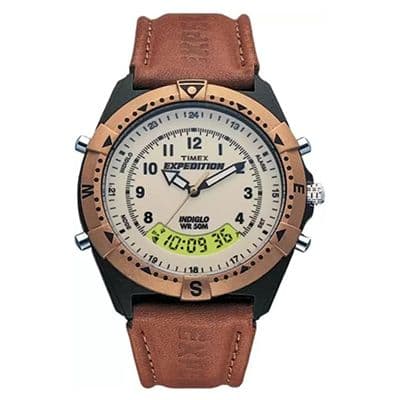 Men Brown Analogue and Digital Watch MF13