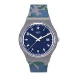 Unisex Navy Blue Swiss-Made Analogue Watch SUOM400