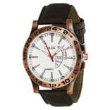 Brown Leather Analog Men's Watch