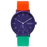 Men Blue Colourblocked Analogue Watch SKW6598