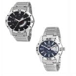 Pack of His & Her Silver-Toned Analogue Watch DD-042-DD-009-BU