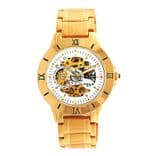 Men White & Gold-Toned Analogue Watch AUTOMATIC