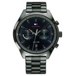 Black Dial Grey Stainless Steel Strap Watch