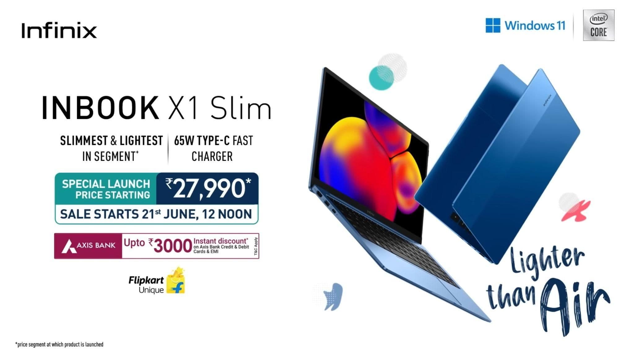 Infinix INBook X1 Slim launched in india Infinix INBook X1 Slim launched in india