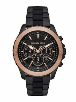 Michael Kors Men Black & Rose Gold Analogue Watch Michael Kors Men Black & Rose Gold Analogue Watch